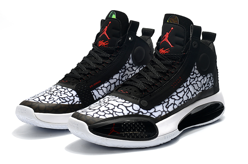 Air Jordan 34 High Black White Cheetah Print